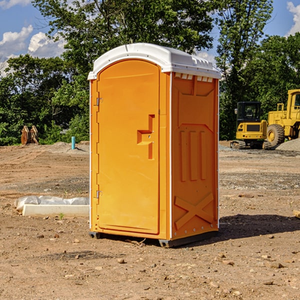 how often are the portable restrooms cleaned and serviced during a rental period in Daggett